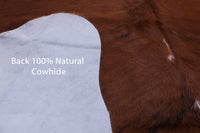 Thumbnail for Brown & White Natural Cowhide Rug - Medium 6'1