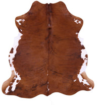 Thumbnail for Brown & White Natural Cowhide Rug - Medium 6'1