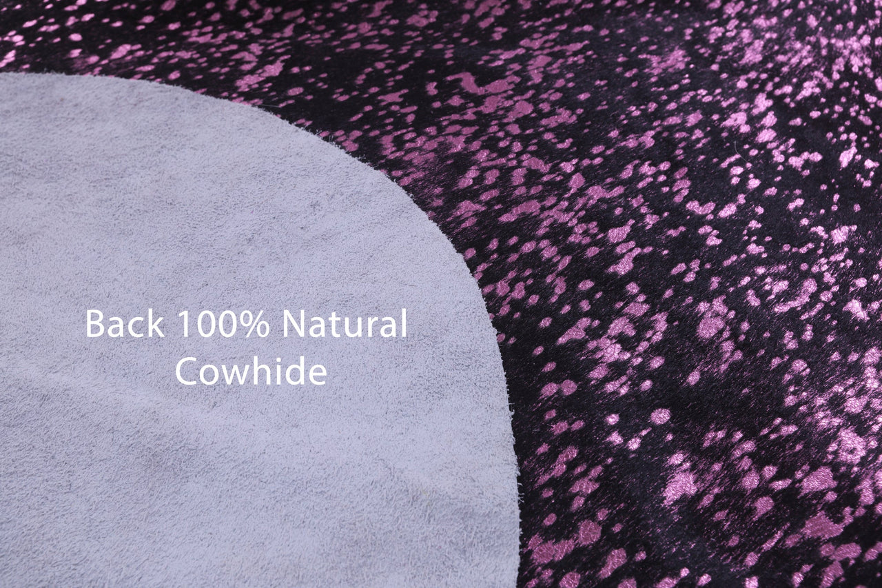 Metallic Natural Cowhide Rug - X-Large 7'0"H x 6'3"W