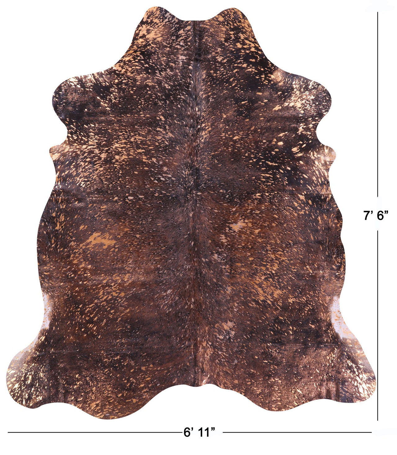 Metallic Natural Cowhide Rug - X-Large 7'6"H x 6'11"W