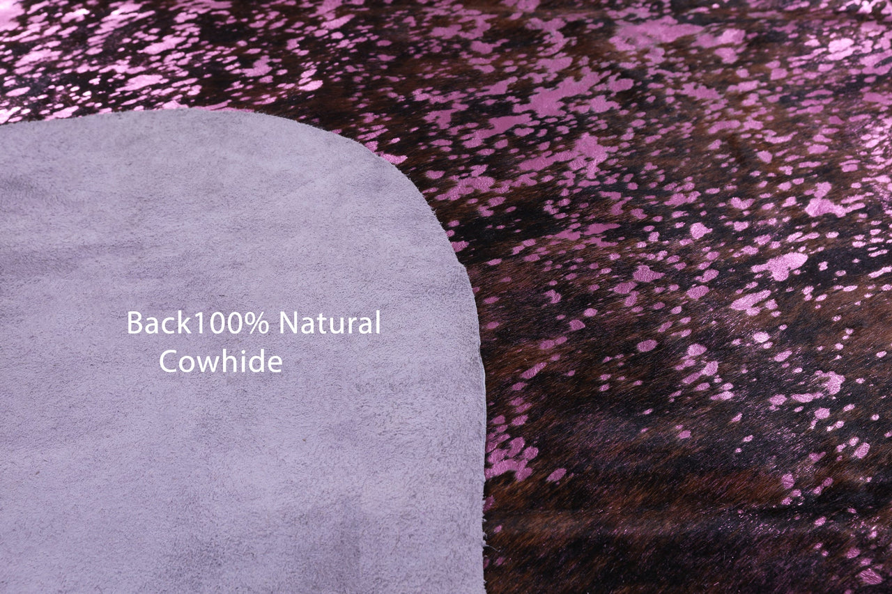 Metallic Natural Cowhide Rug - X-Large 7'2"H x 6'1"W