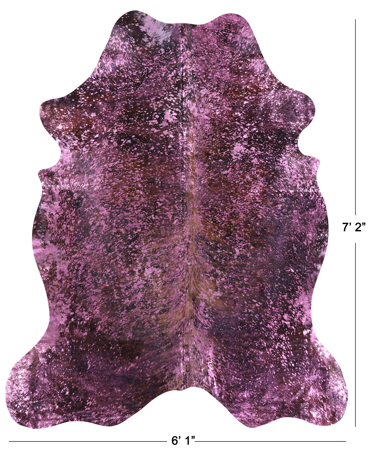 Metallic Natural Cowhide Rug - X-Large 7'2"H x 6'1"W