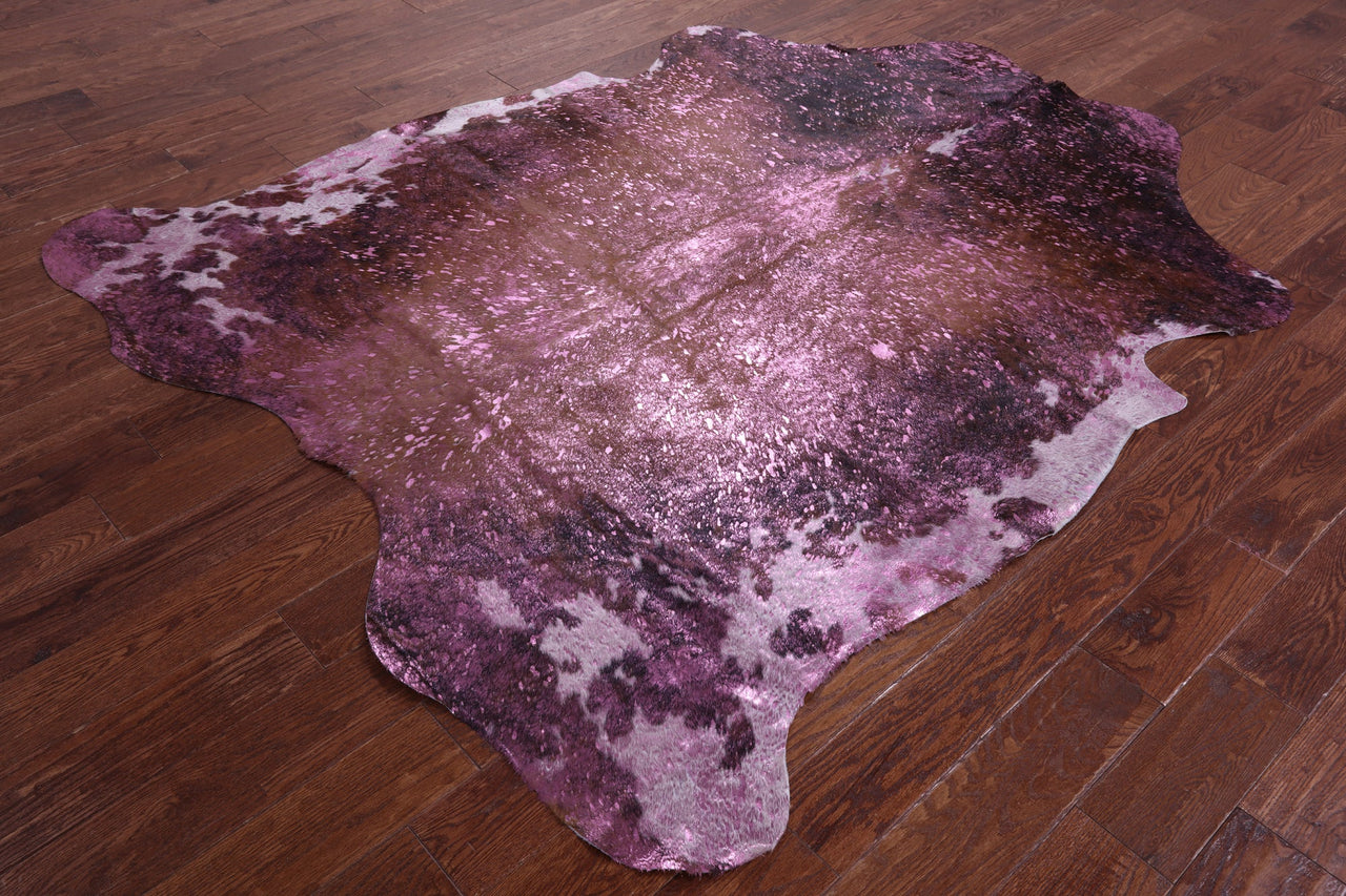 Metallic Natural Cowhide Rug - X-Large 7'2"H x 6'1"W