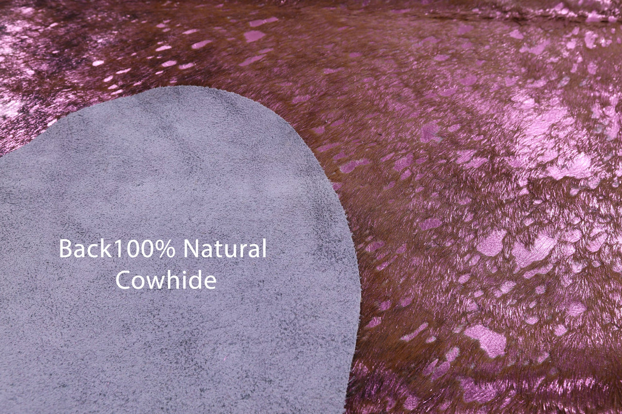Metallic Natural Cowhide Rug - X-Large 7'2"H x 6'1"W