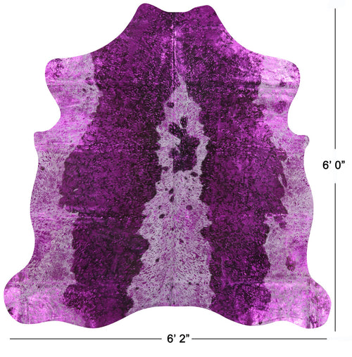 Metallic Natural Cowhide Rug - Medium 6'0