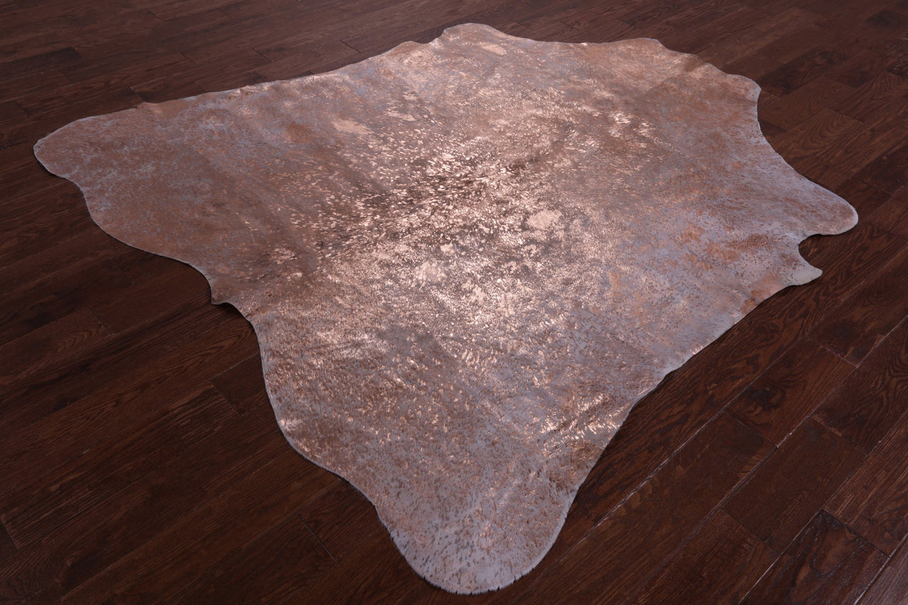 Metallic Natural Cowhide Rug - Large 6'10"H x 6'4"W
