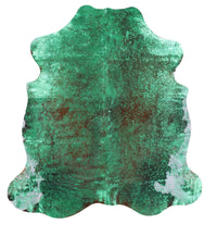 Thumbnail for Metallic Natural Cowhide Rug - Large 6'4