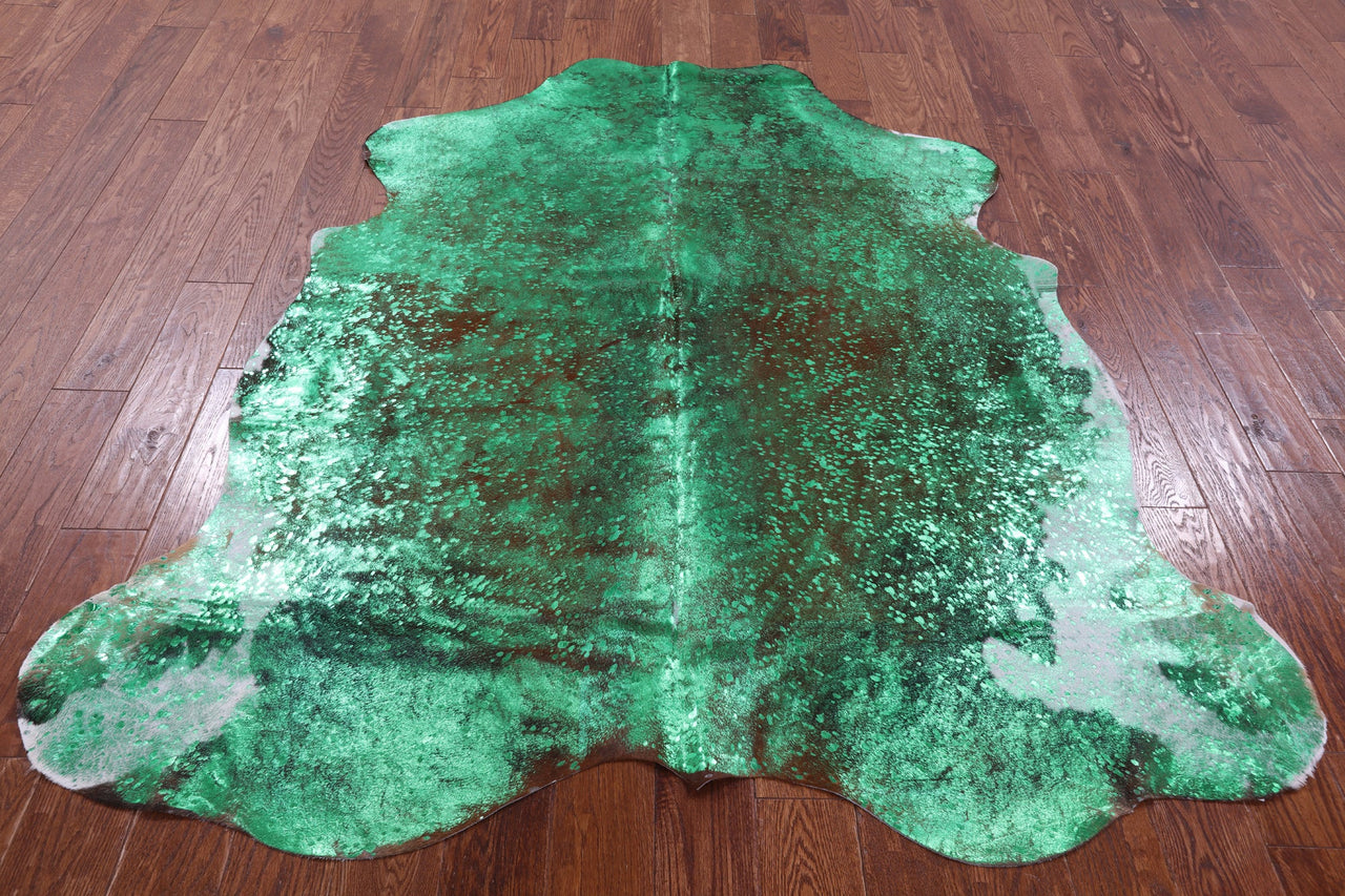 Metallic Natural Cowhide Rug - Large 6'4"H x 5'10"W