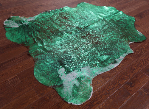 Metallic Natural Cowhide Rug - Large 6'4