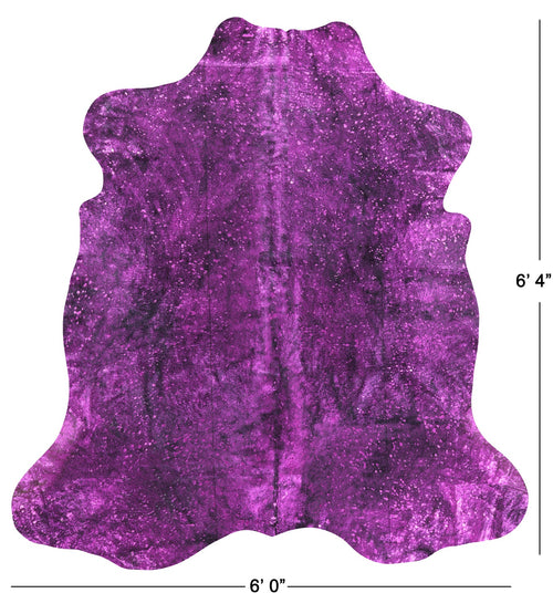 Metallic Natural Cowhide Rug - Large 6'4