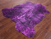 Thumbnail for Metallic Natural Cowhide Rug - Large 6'4