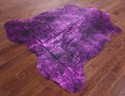 Metallic Natural Cowhide Rug - Large 6'4