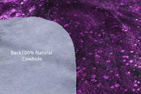 Thumbnail for Metallic Natural Cowhide Rug - Large 6'4