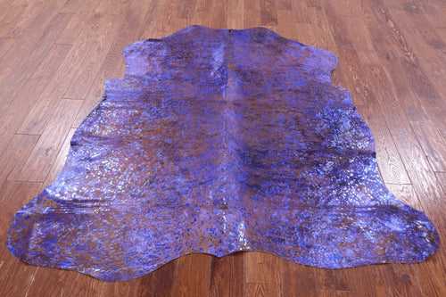 Metallic Natural Cowhide Rug - Medium 6'1