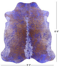 Thumbnail for Metallic Natural Cowhide Rug - Large 6'9