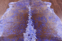 Thumbnail for Metallic Natural Cowhide Rug - Large 6'9