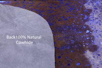 Thumbnail for Metallic Natural Cowhide Rug - Large 6'9