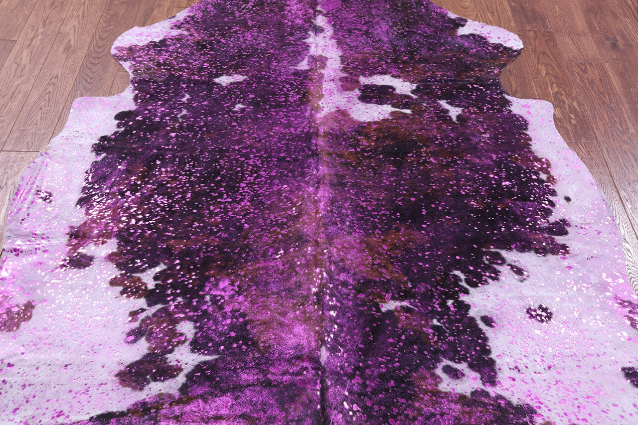 Metallic Natural Cowhide Rug - Large 6'4"H x 6'5"W