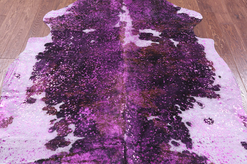 Metallic Natural Cowhide Rug - Large 6'4
