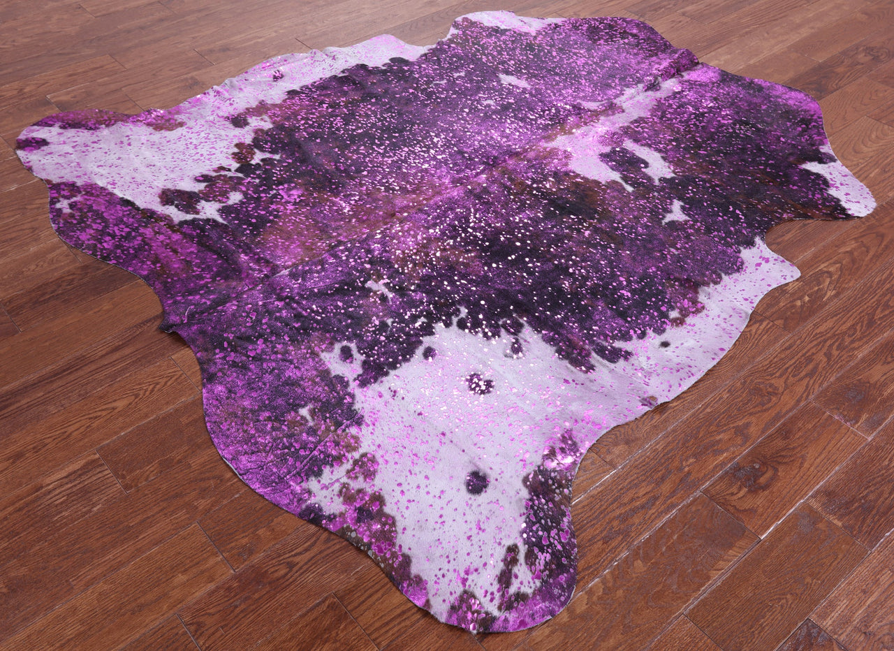 Metallic Natural Cowhide Rug - Large 6'4"H x 6'5"W