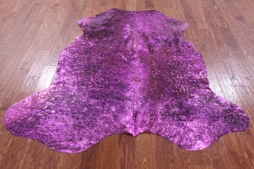 Metallic Natural Cowhide Rug - Large 6'4