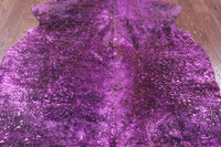 Thumbnail for Metallic Natural Cowhide Rug - Large 6'4