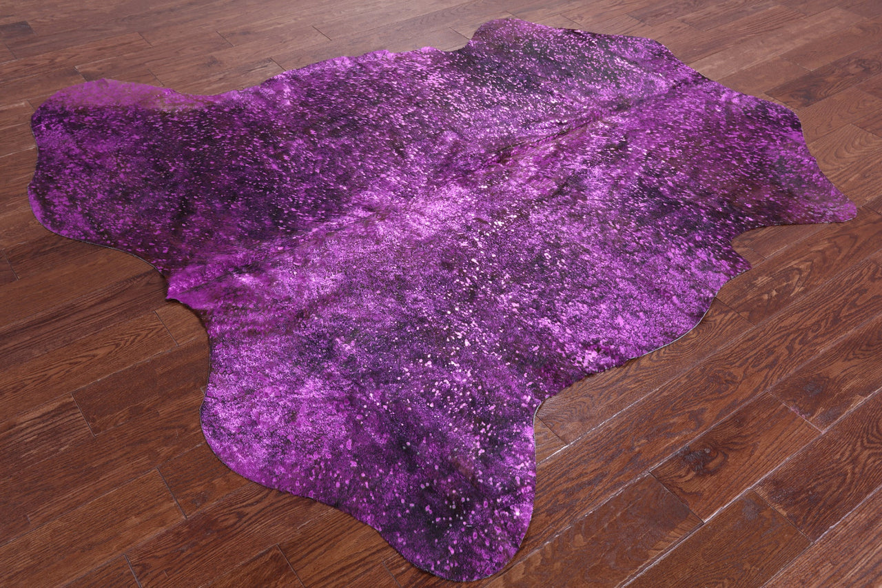 Metallic Natural Cowhide Rug - Large 6'4"H x 6'5"W