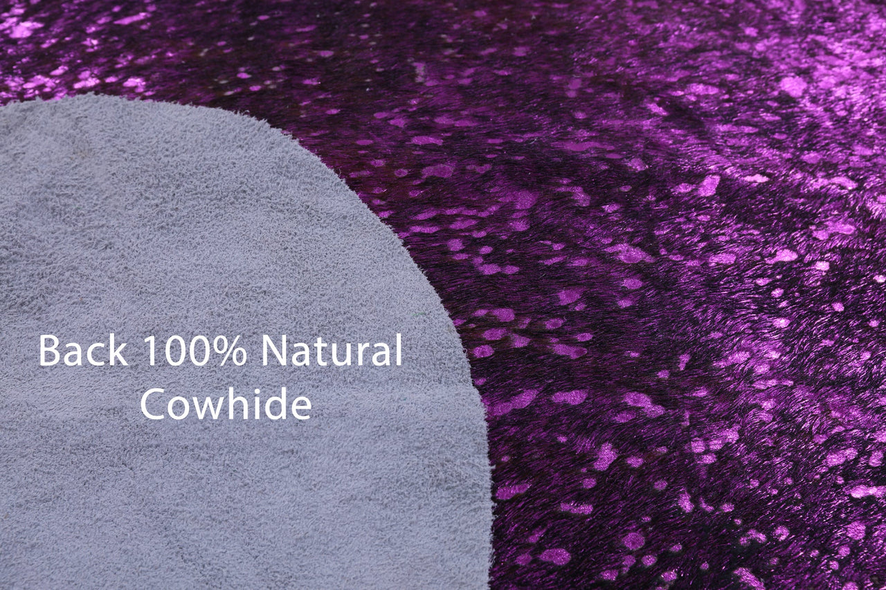 Metallic Natural Cowhide Rug - Large 6'4"H x 6'5"W