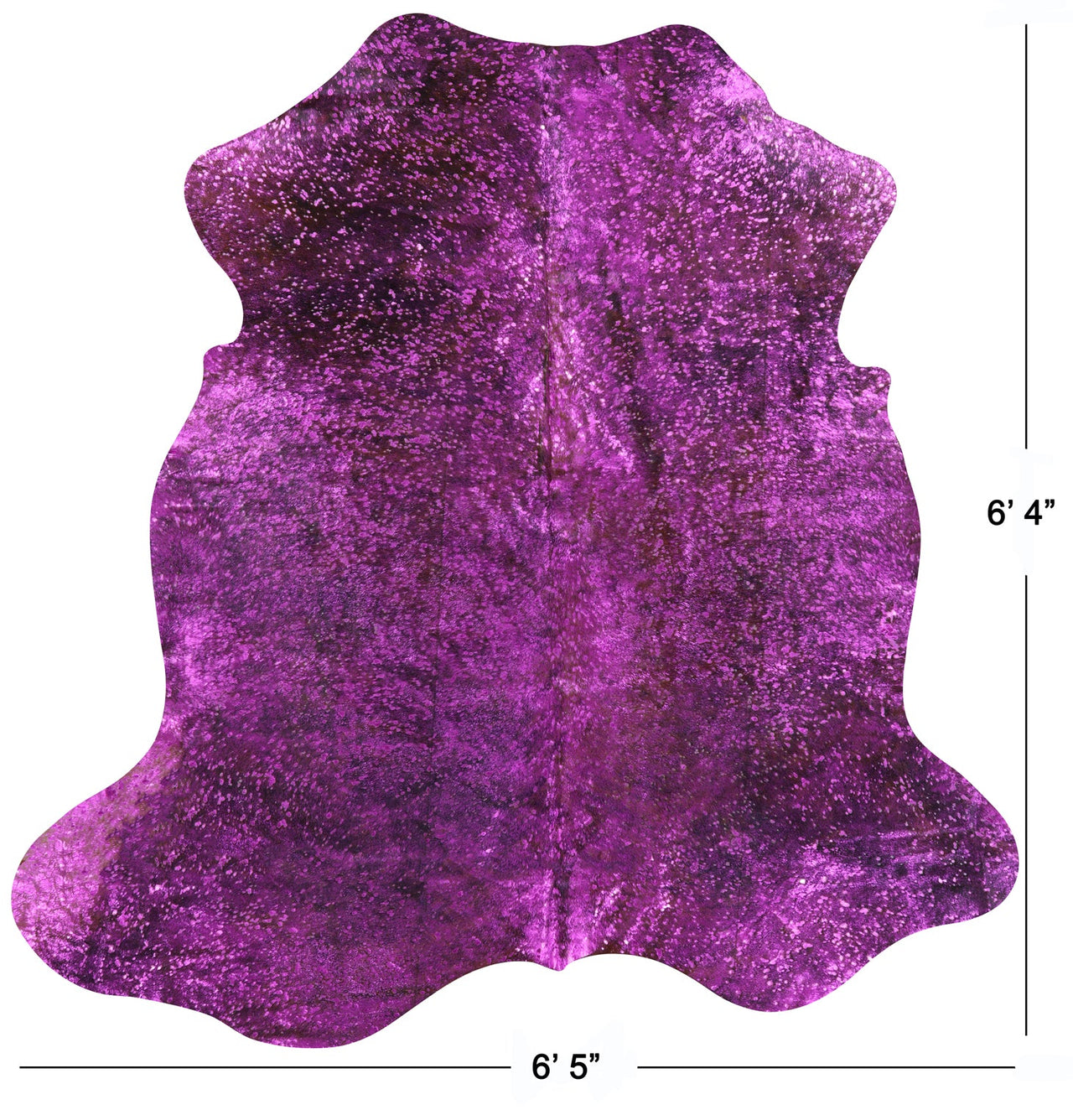 Metallic Natural Cowhide Rug - Large 6'4"H x 6'5"W