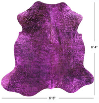 Thumbnail for Metallic Natural Cowhide Rug - Large 6'4