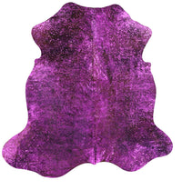 Thumbnail for Metallic Natural Cowhide Rug - Large 6'4