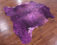 Thumbnail for Metallic Natural Cowhide Rug - X-Large 7'4