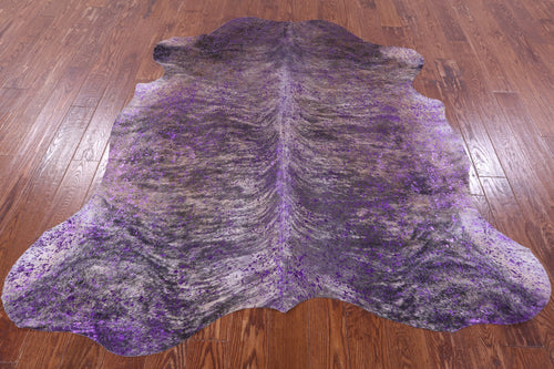 Metallic Natural Cowhide Rug - Large 6'6