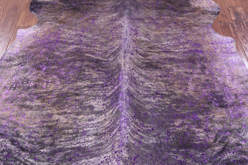 Metallic Natural Cowhide Rug - Large 6'6