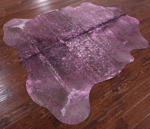 Metallic Natural Cowhide Rug - Large 6'5