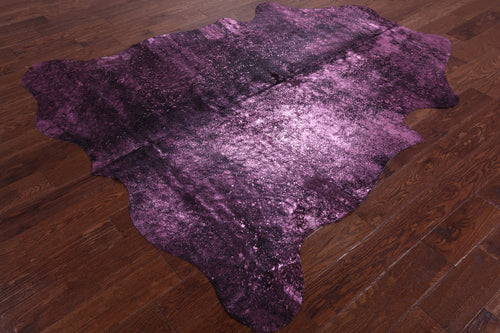 Metallic Natural Cowhide Rug - Large 6'8