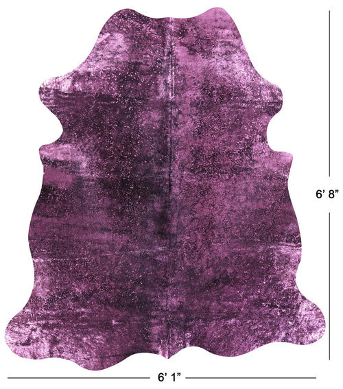 Metallic Natural Cowhide Rug - Large 6'8