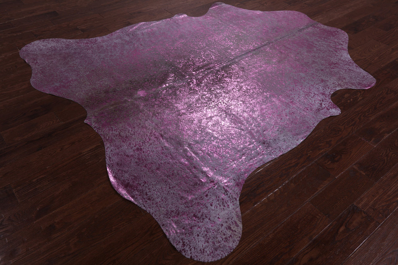 Metallic Natural Cowhide Rug - X-Large 7'2"H x 6'10"W