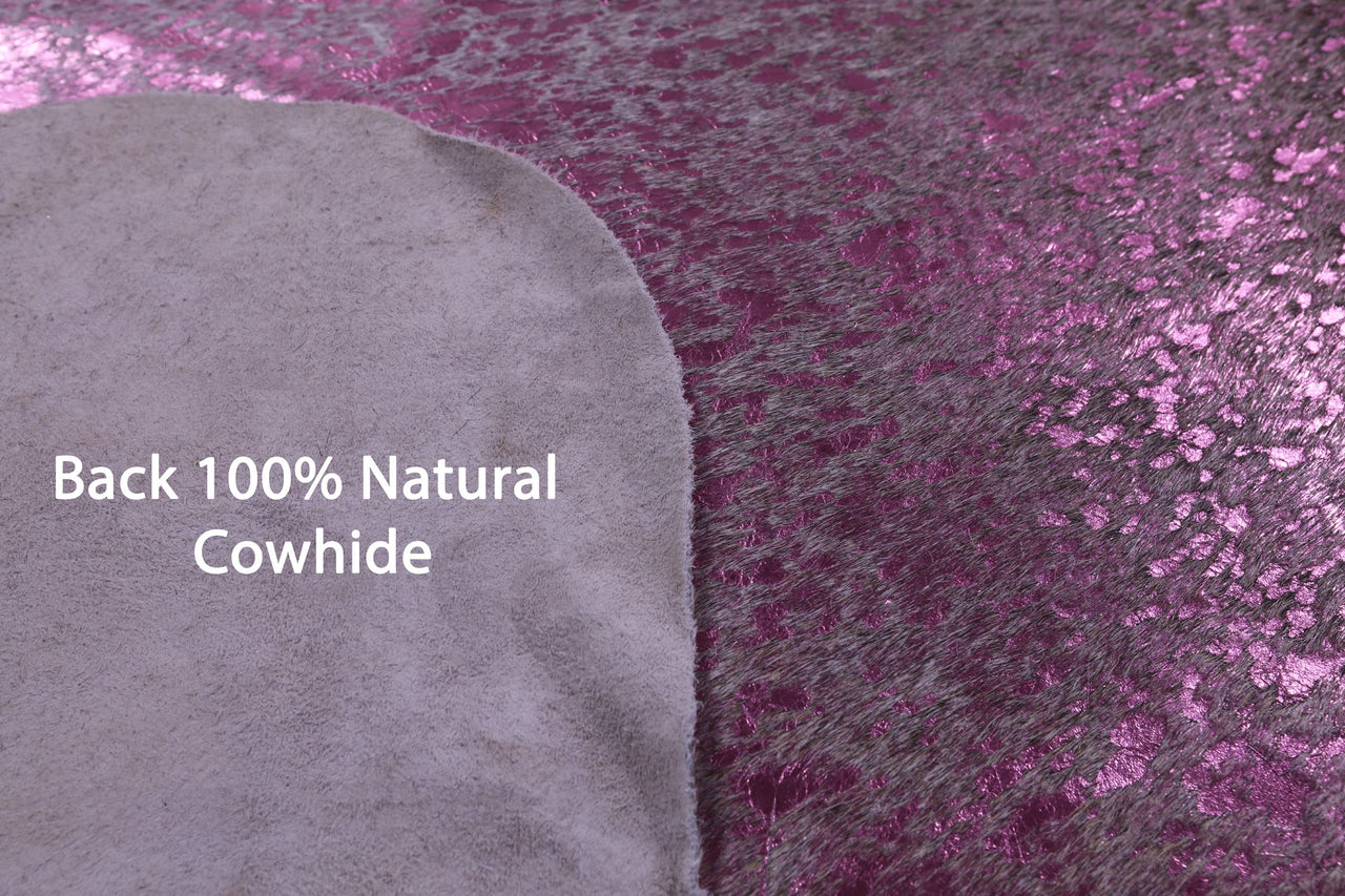 Metallic Natural Cowhide Rug - X-Large 7'2"H x 6'10"W
