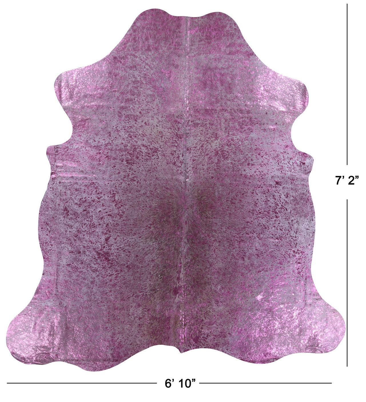 Metallic Natural Cowhide Rug - X-Large 7'2"H x 6'10"W