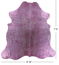 Thumbnail for Metallic Natural Cowhide Rug - X-Large 7'2