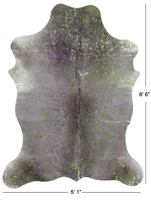 Metallic Natural Cowhide Rug - Large 6'6