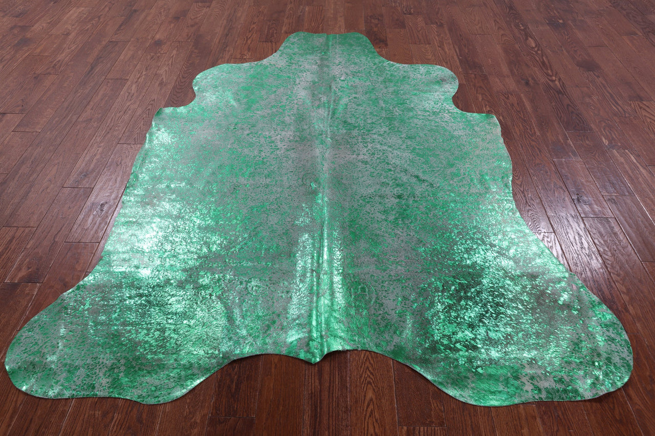 Metallic Natural Cowhide Rug - X-Large 7'3"H x 6'2"W