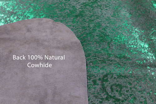 Metallic Natural Cowhide Rug - X-Large 7'3