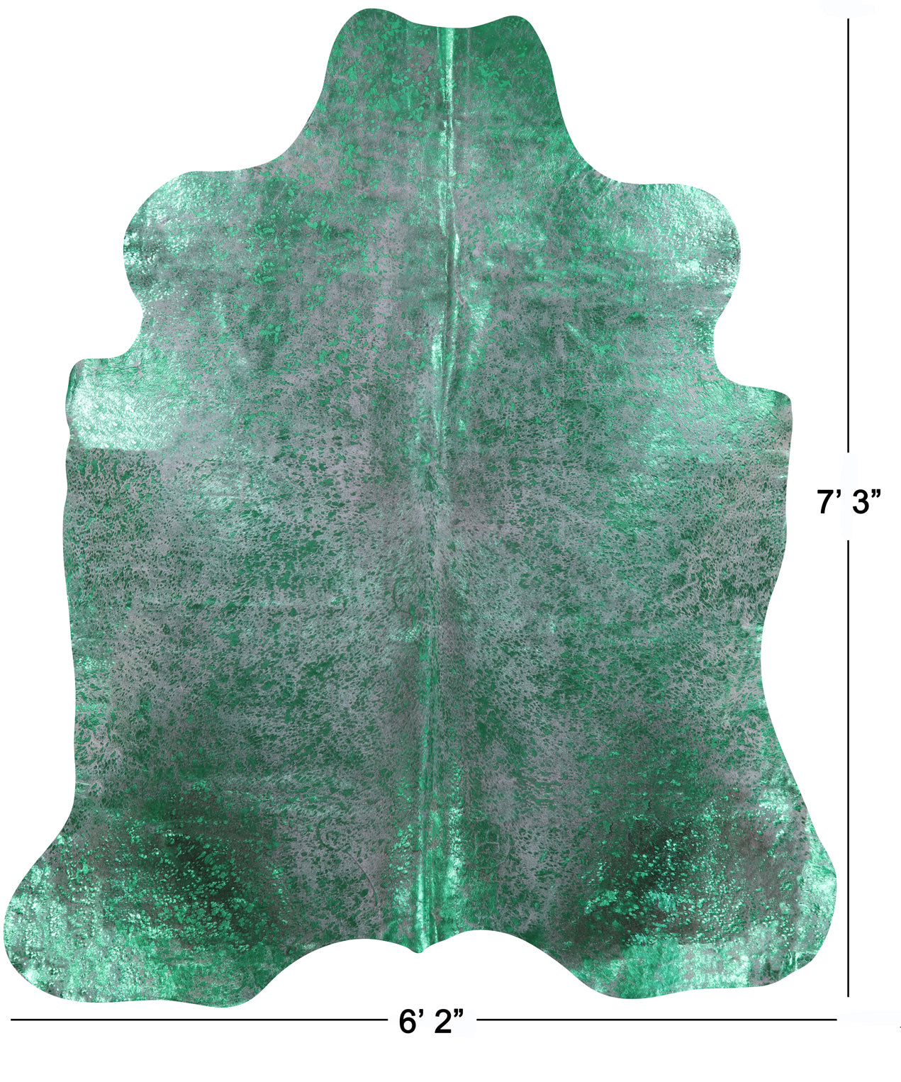 Metallic Natural Cowhide Rug - X-Large 7'3"H x 6'2"W