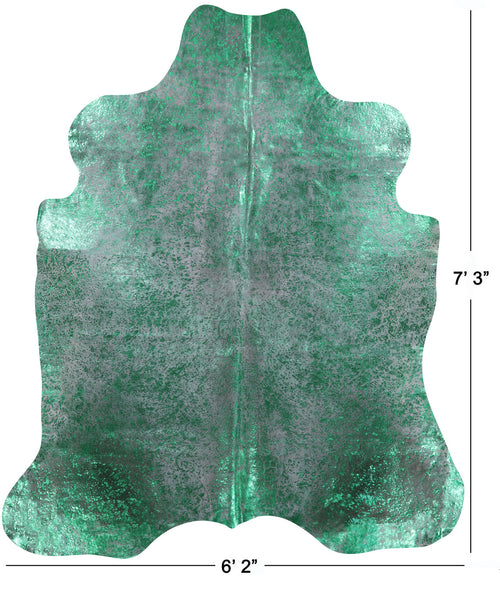 Metallic Natural Cowhide Rug - X-Large 7'3