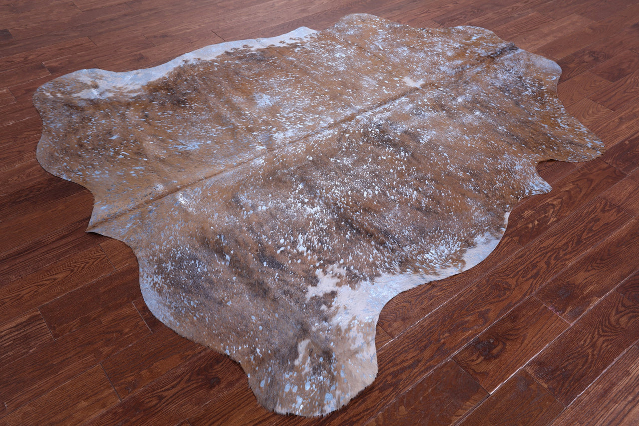 Metallic Natural Cowhide Rug - Large 6'10"H x 6'0"W
