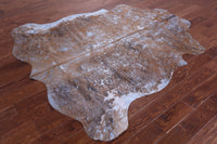 Thumbnail for Metallic Natural Cowhide Rug - Large 6'10