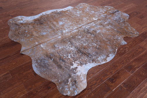 Metallic Natural Cowhide Rug - Large 6'10