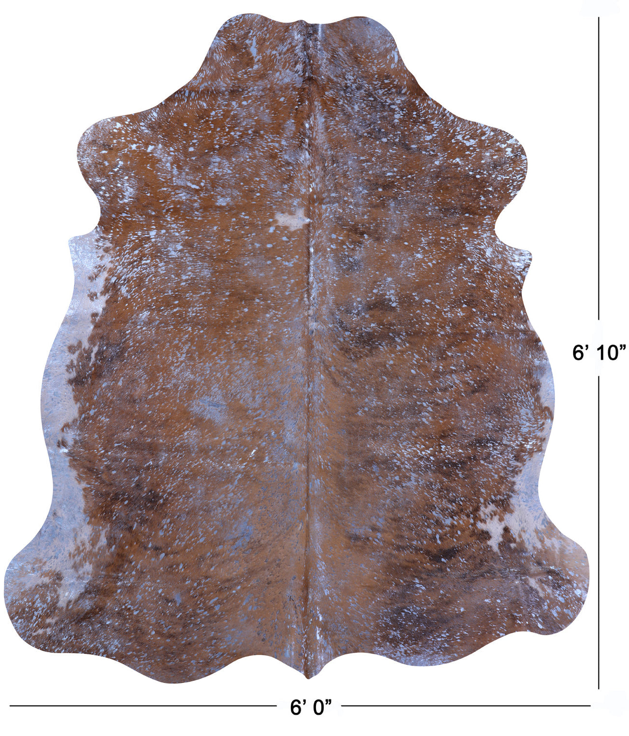Metallic Natural Cowhide Rug - Large 6'10"H x 6'0"W